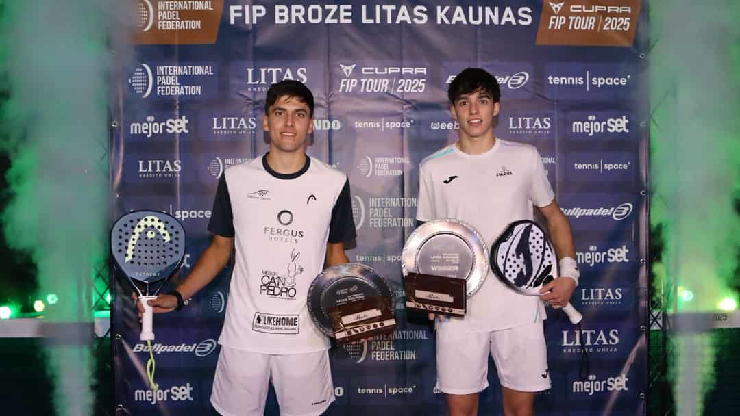 Bo Luttikhuis en Janine Hemmes na het winnen van het FIP Bronze toernooi in Kaunas, 2025