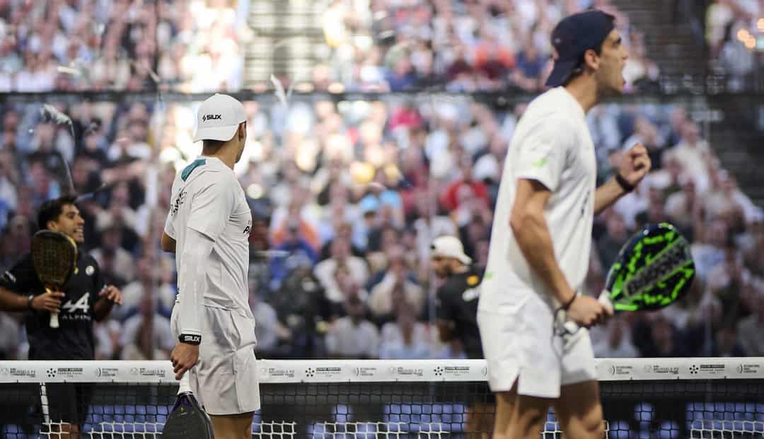 Juan Lebrón en Leo Augsburger op de baan tijdens het Brussels P2 2026 toernooi