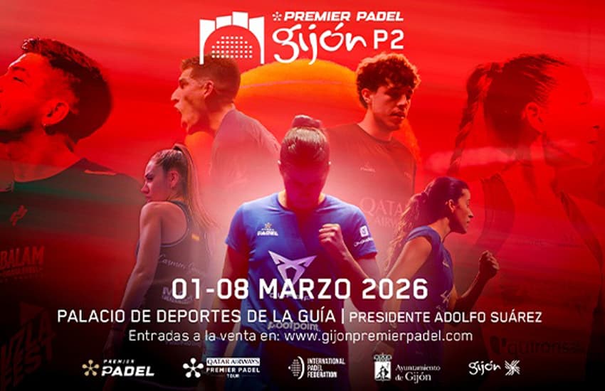 Premier Padel Gijón P2 2026 actie op de baan