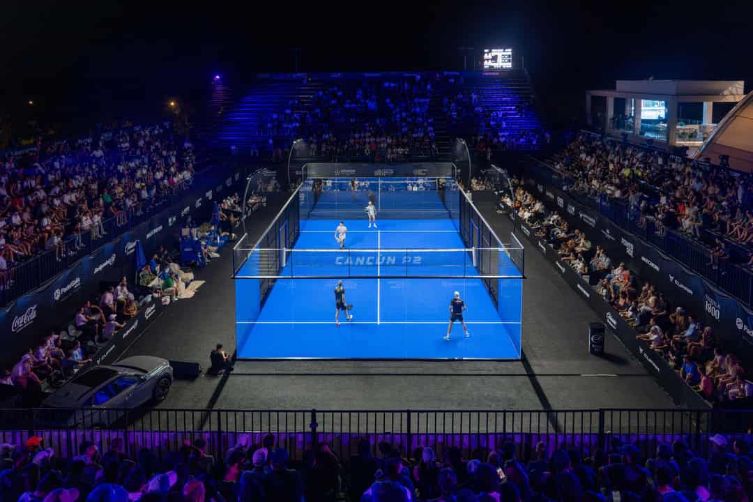 Premier Padel P2 Cancún 2026 — banen bij het Rafa Nadal Tennis Center Costa Mujeres
