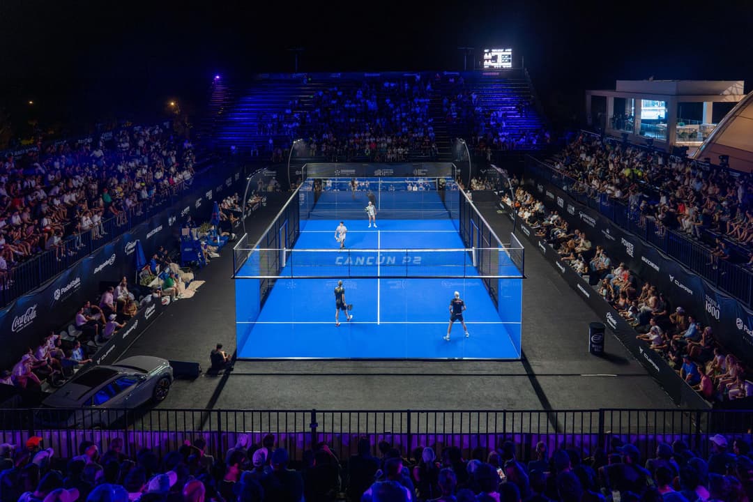 Premier Padel P2 Cancún 2026 — banen bij het Rafa Nadal Tennis Center Costa Mujeres