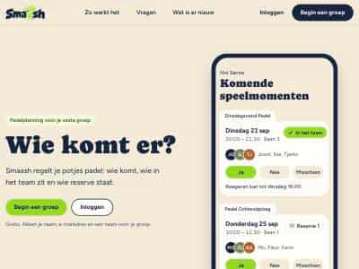 Smaash.nl – padelplanning app voor vaste groepen